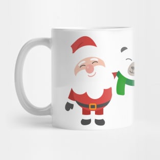 Happy Santa and Christmas Polar Bear Mug